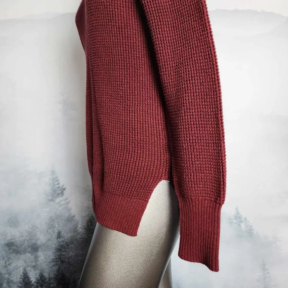 J. Crew Red Knit Turtleneck Ribbed Pullover Sweater | Women's Small